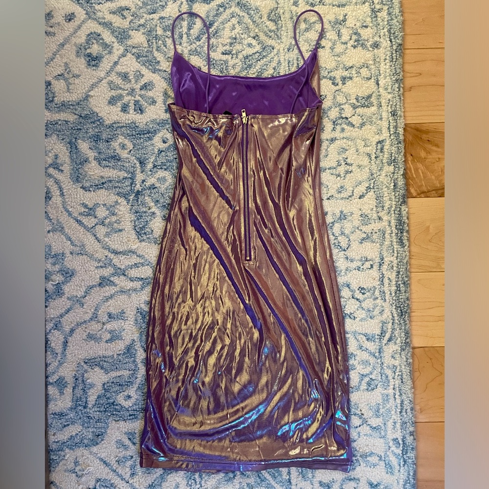 Windsor Mini Dress Homecoming Purple Shiny Size: XS
